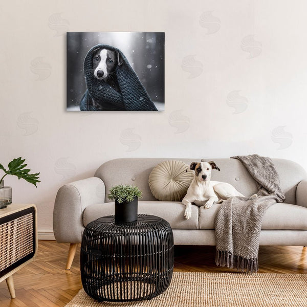 Stupell Industries Natalie Grosse | Dog With Winter Scarf Wall Art