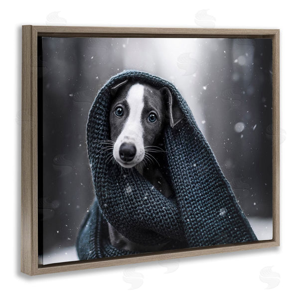 Stupell Industries Natalie Grosse | Dog With Winter Scarf Wall Art
