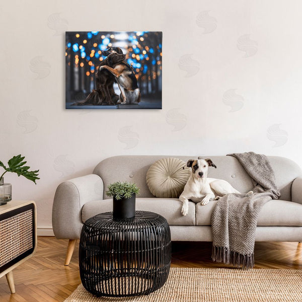Stupell Industries Natalie Grosse | Hugging Dogs With Bokeh Wall Art