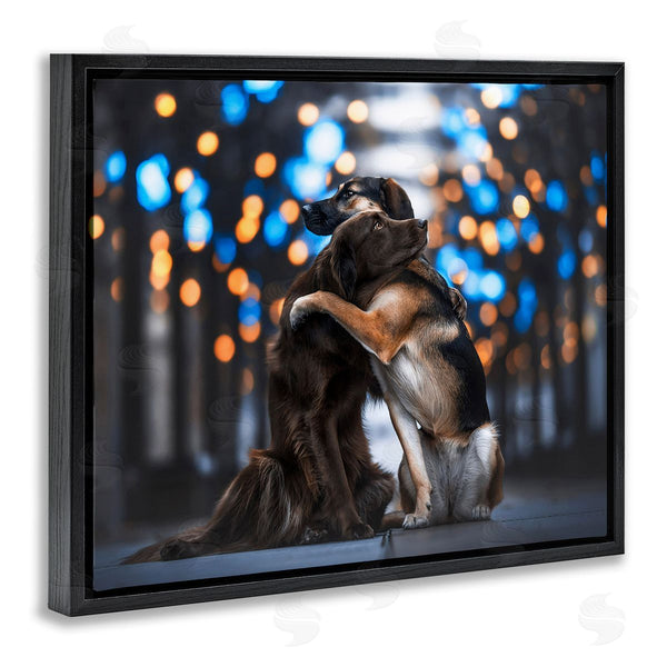 Stupell Industries Natalie Grosse | Hugging Dogs With Bokeh Wall Art