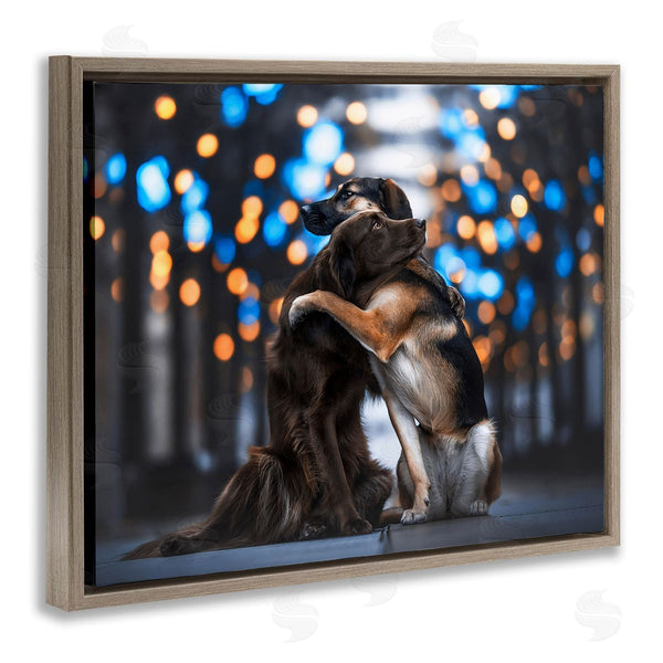 Stupell Industries Natalie Grosse | Hugging Dogs With Bokeh Wall Art