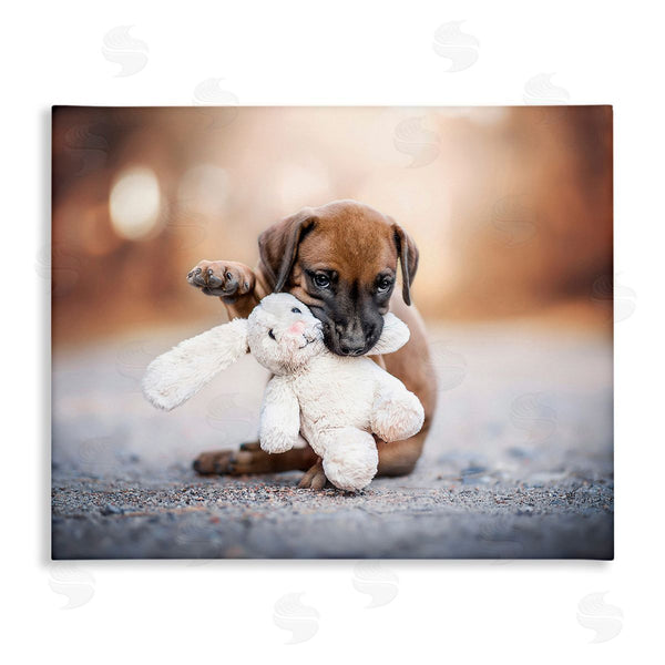 stupell industries Natalie Grosse | Puppy with Plushie Toy Wall Art