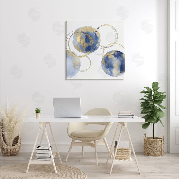 Stupell Industries Natalie Harris | Globe Abstract Shapes And Modern Golden Rings Wall Art