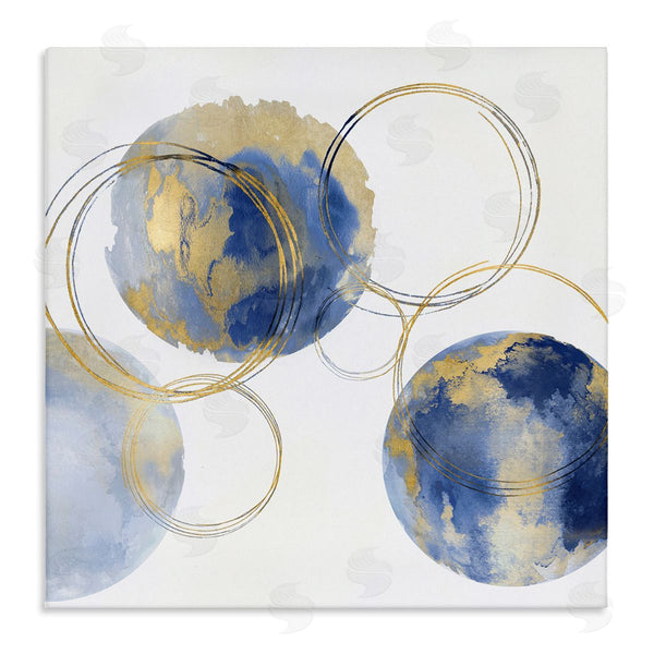 stupell industries Natalie Harris | Globe Abstract Shapes and Modern Golden Rings Wall Art