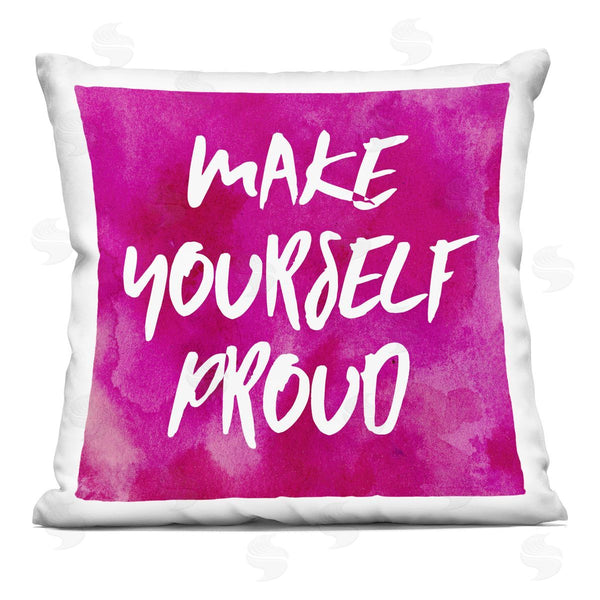 stupell industries Natalie Sizemore | Pink Make Yourself Proud Phrase Printed Throw Pillow