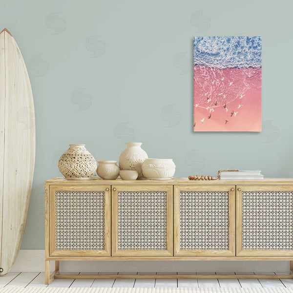 Stupell Industries Nataly White | Aerial Seagulls Over Beach Wall Art
