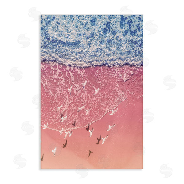 stupell industries Nataly White | Aerial Seagulls over Beach Wall Art