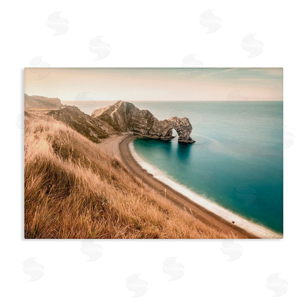 stupell industries Nataly White | Beach With Arched Cove Wall Art