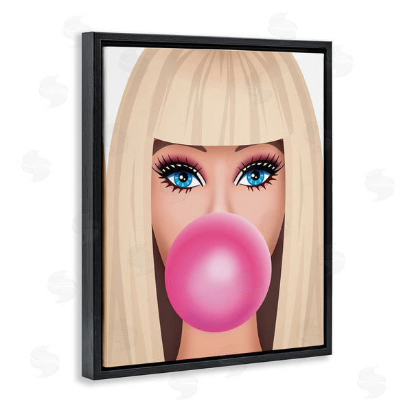 Stupell Industries Nataly White | Blonde Girl & Bubblegum Wall Art