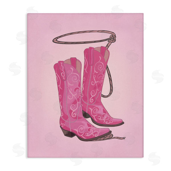 stupell industries Nataly White | Cowgirl Boots & Lasso Wall Art