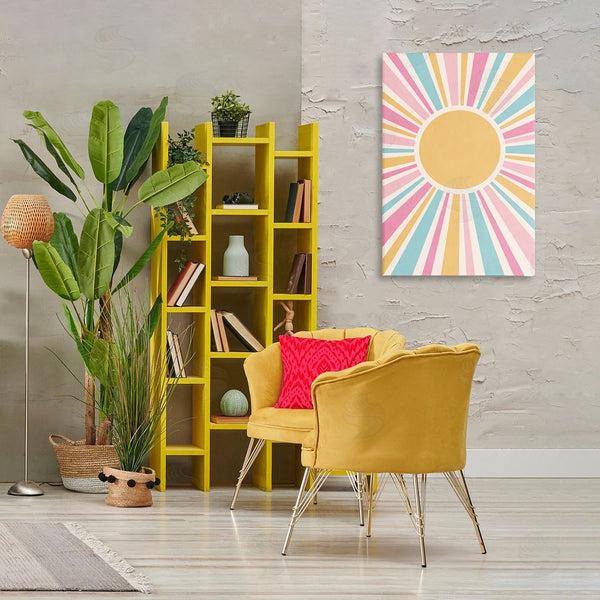 Stupell Industries Nataly White | Groovy Pastel Sun Rays Wall Art