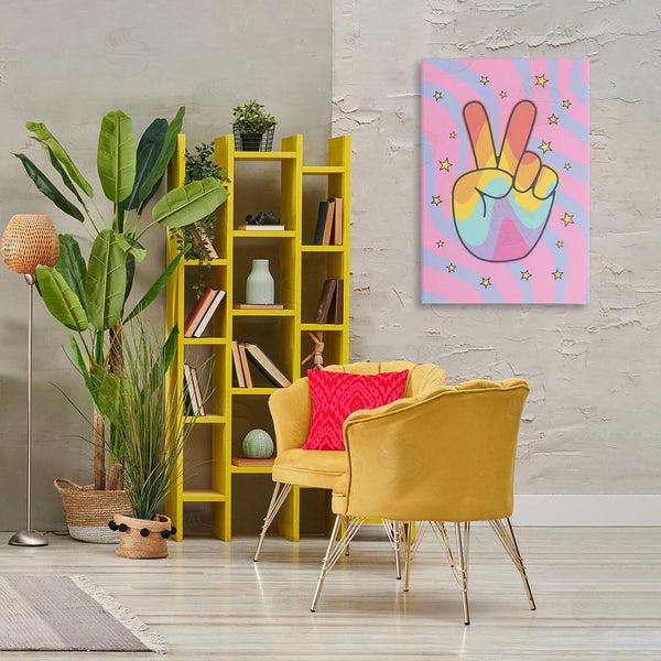 Stupell Industries Nataly White | Groovy Peace With Patterns Wall Art