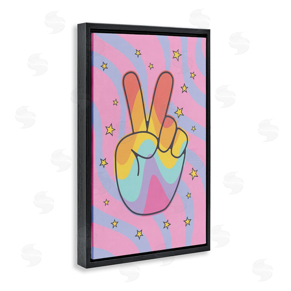 Stupell Industries Nataly White | Groovy Peace With Patterns Wall Art