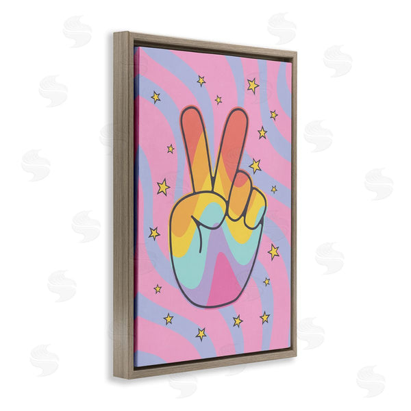 Stupell Industries Nataly White | Groovy Peace With Patterns Wall Art