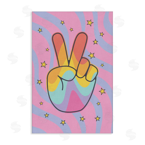 stupell industries Nataly White | Groovy Peace with Patterns Wall Art