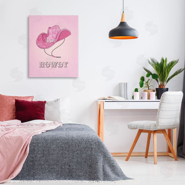 Stupell Industries Nataly White | Howdy Pink Cowgirl Hat Wall Art