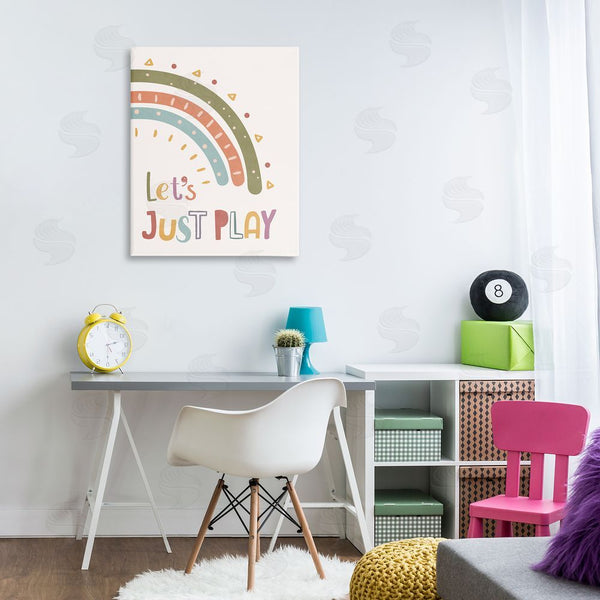 Stupell Industries Nataly White | Let's Just Play Rainbow Wall Art