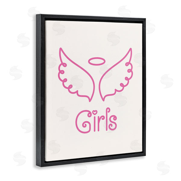 Stupell Industries Nataly White | Minimal Angel Girls Wall Art