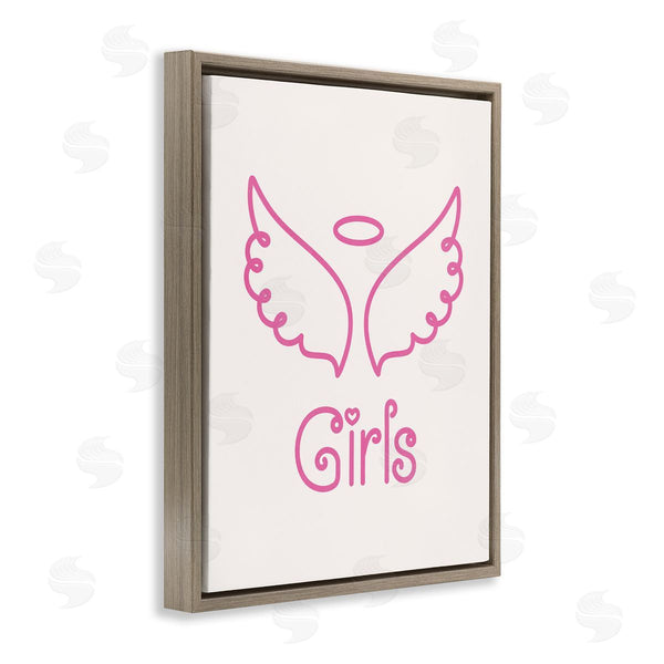 Stupell Industries Nataly White | Minimal Angel Girls Wall Art
