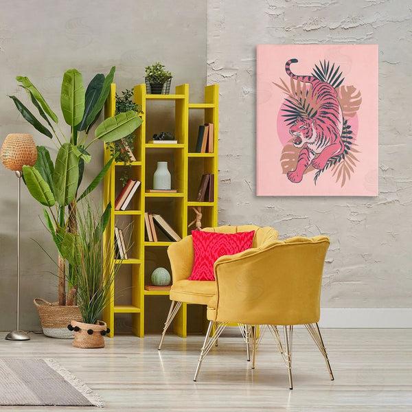 Stupell Industries Nataly White | Muted Retro Tiger Wall Art