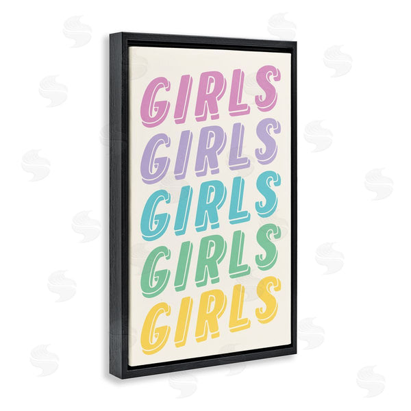 Stupell Industries Nataly White | Pastel Retro Girls Text Wall Art