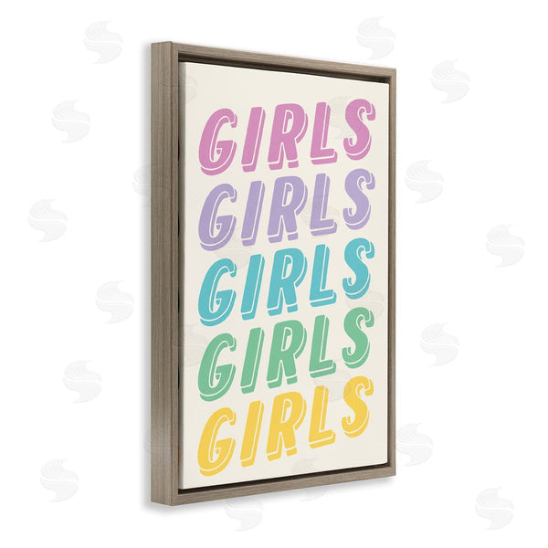 Stupell Industries Nataly White | Pastel Retro Girls Text Wall Art