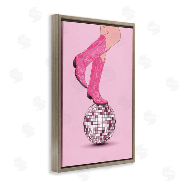 Stupell Industries Nataly White | Pink Cowgirl On Disco Ball Wall Art