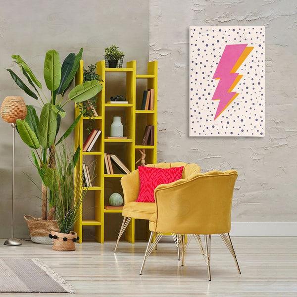 Stupell Industries Nataly White | Pink Dotted Lightning Bolt Wall Art