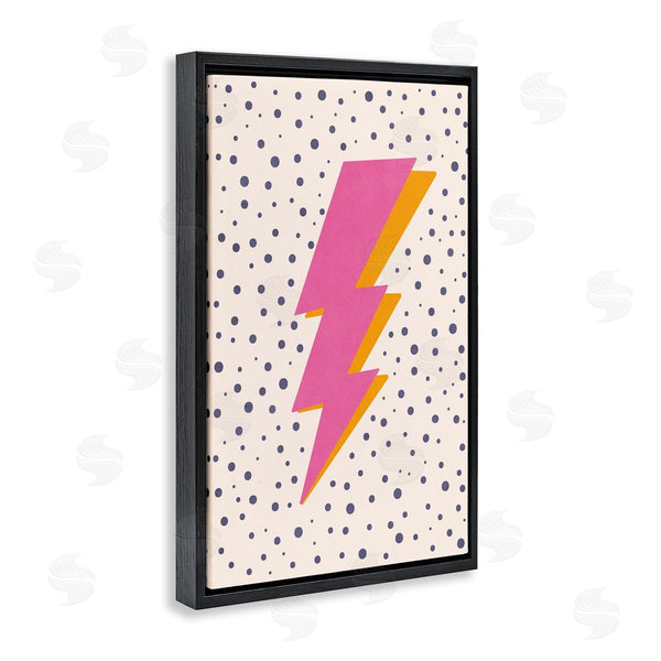 Stupell Industries Nataly White | Pink Dotted Lightning Bolt Wall Art