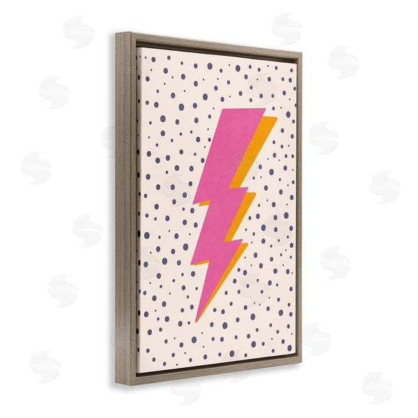 Stupell Industries Nataly White | Pink Dotted Lightning Bolt Wall Art
