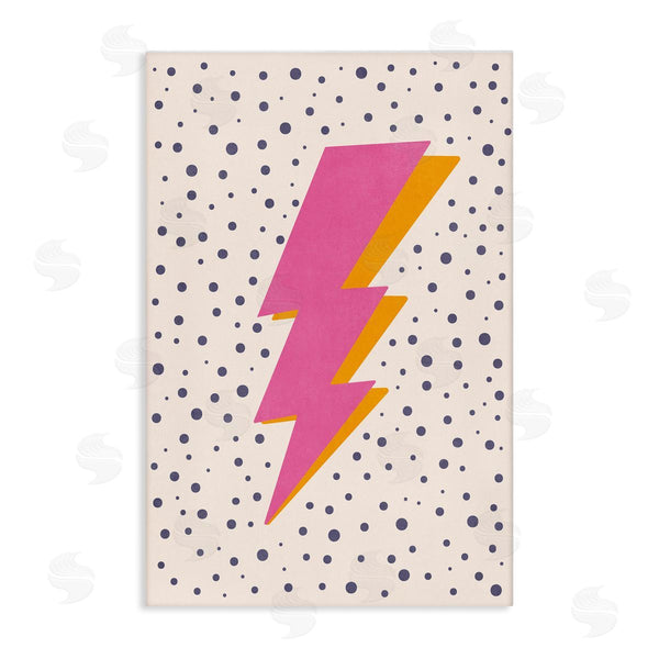 stupell industries Nataly White | Pink Dotted Lightning Bolt Wall Art