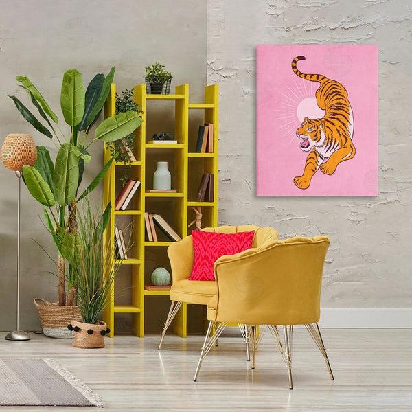 Stupell Industries Nataly White | Preppy Roaring Tiger Wall Art