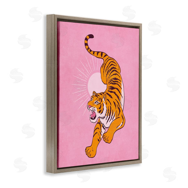 Stupell Industries Nataly White | Preppy Roaring Tiger Wall Art