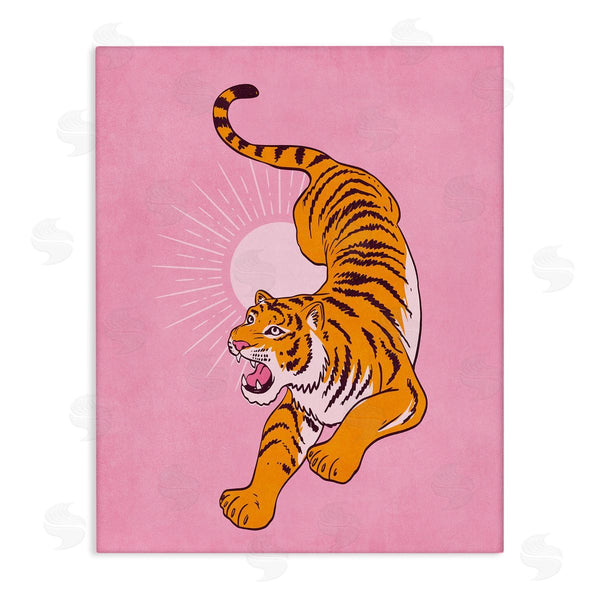stupell industries Nataly White | Preppy Roaring Tiger Wall Art