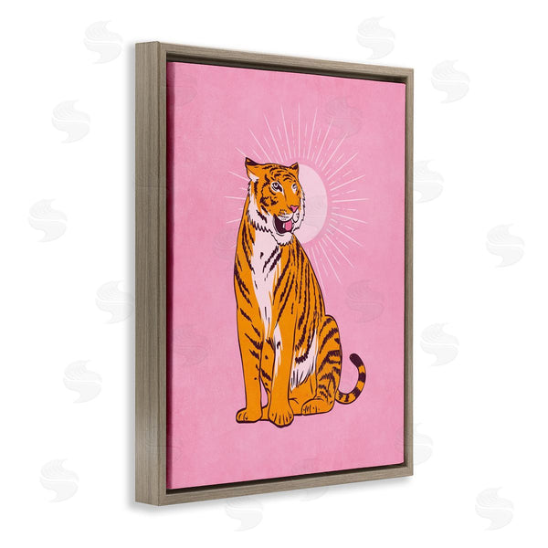 Stupell Industries Nataly White | Preppy Tiger On Pink Wall Art