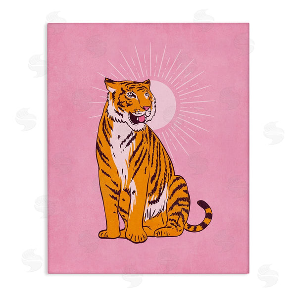stupell industries Nataly White | Preppy Tiger on Pink Wall Art