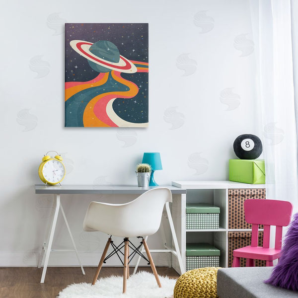 Stupell Industries Nataly White | Retro Space Planet Wall Art