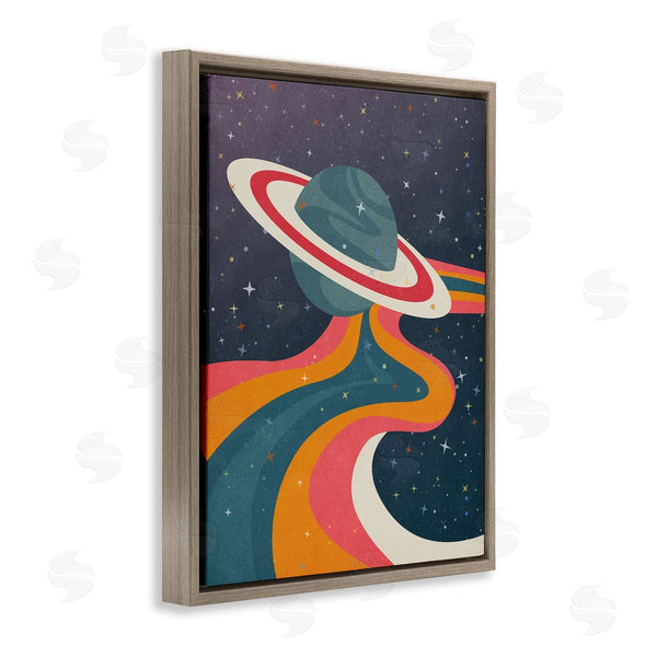 Stupell Industries Nataly White | Retro Space Planet Wall Art