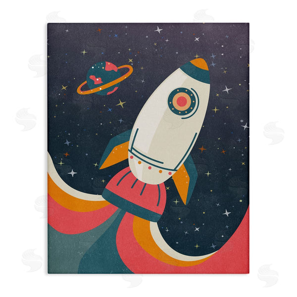 stupell industries Nataly White | Retro Space Rocket Wall Art