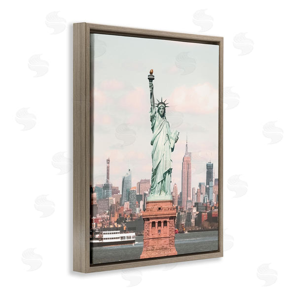 Stupell Industries Nataly White | Statue Of Liberty Skyline Wall Art