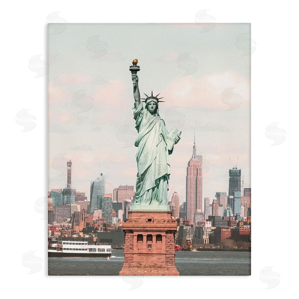 stupell industries Nataly White | Statue of Liberty Skyline Wall Art