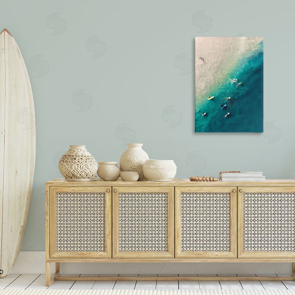 Stupell Industries Nataly White | Surfers On Vivid Shore Wall Art