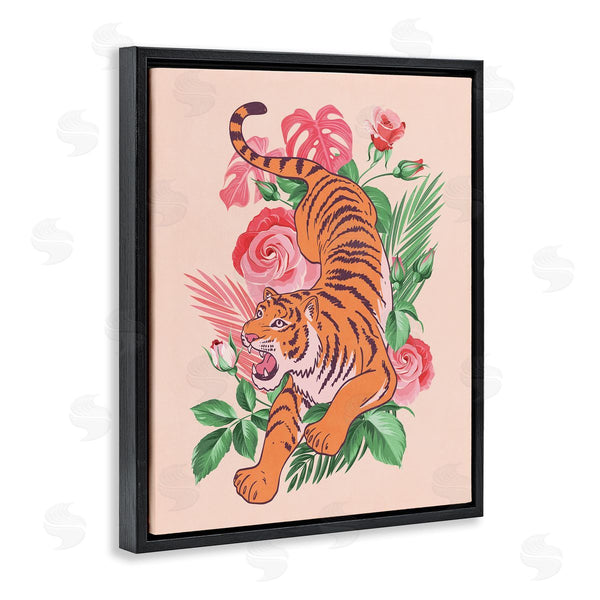 Stupell Industries Nataly White | Tiger & Tropical Roses Wall Art