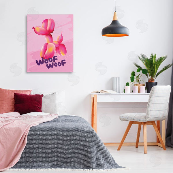 Stupell Industries Nataly White | Woof Balloon Dog Wall Art