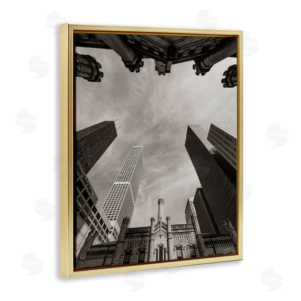Stupell Industries Nathan Larson | Chicago Skyline Worm's Eye View