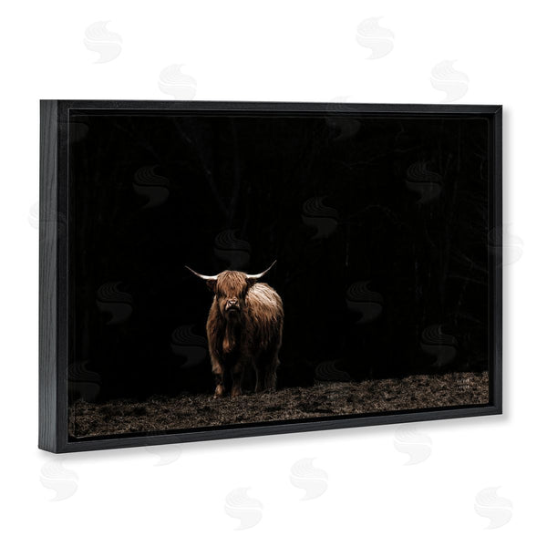Stupell Industries Nathan Larson | Dark Contrast Highland Cow
