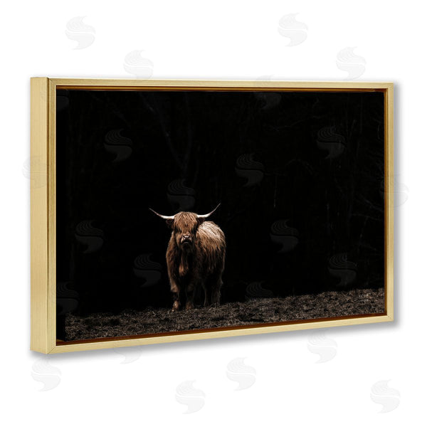 Stupell Industries Nathan Larson | Dark Contrast Highland Cow