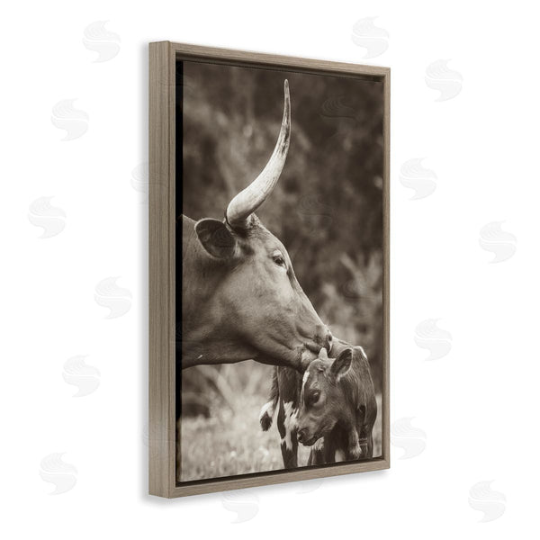 Stupell Industries Nathan Larson | Longhorn Kissing Baby