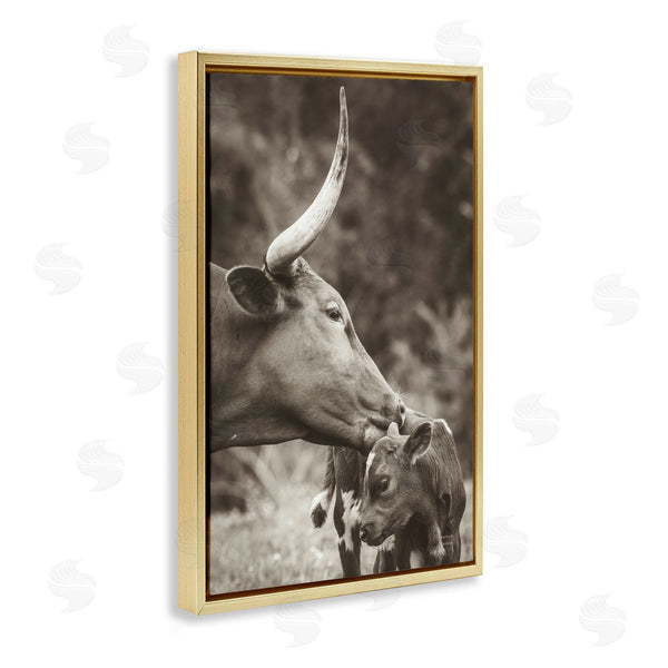 Stupell Industries Nathan Larson | Longhorn Kissing Baby