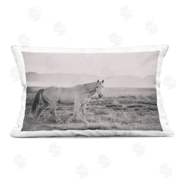 stupell industries Nathan Larson | Quiet Atmosphere with Horse Printed Throw Pillow